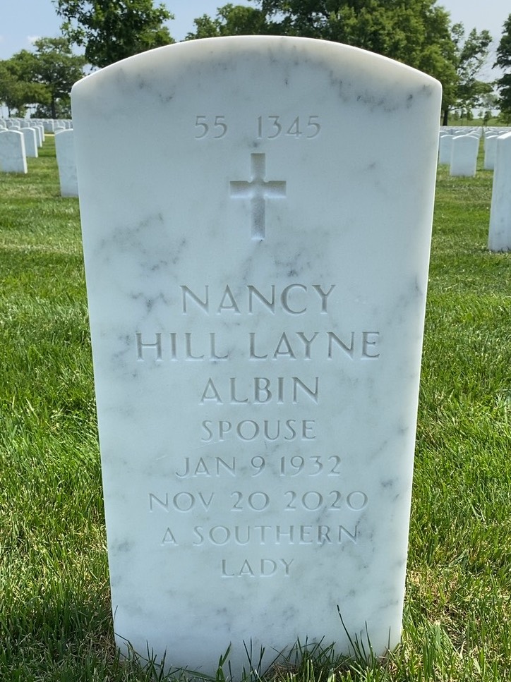 Back of headstone — Harold Albin