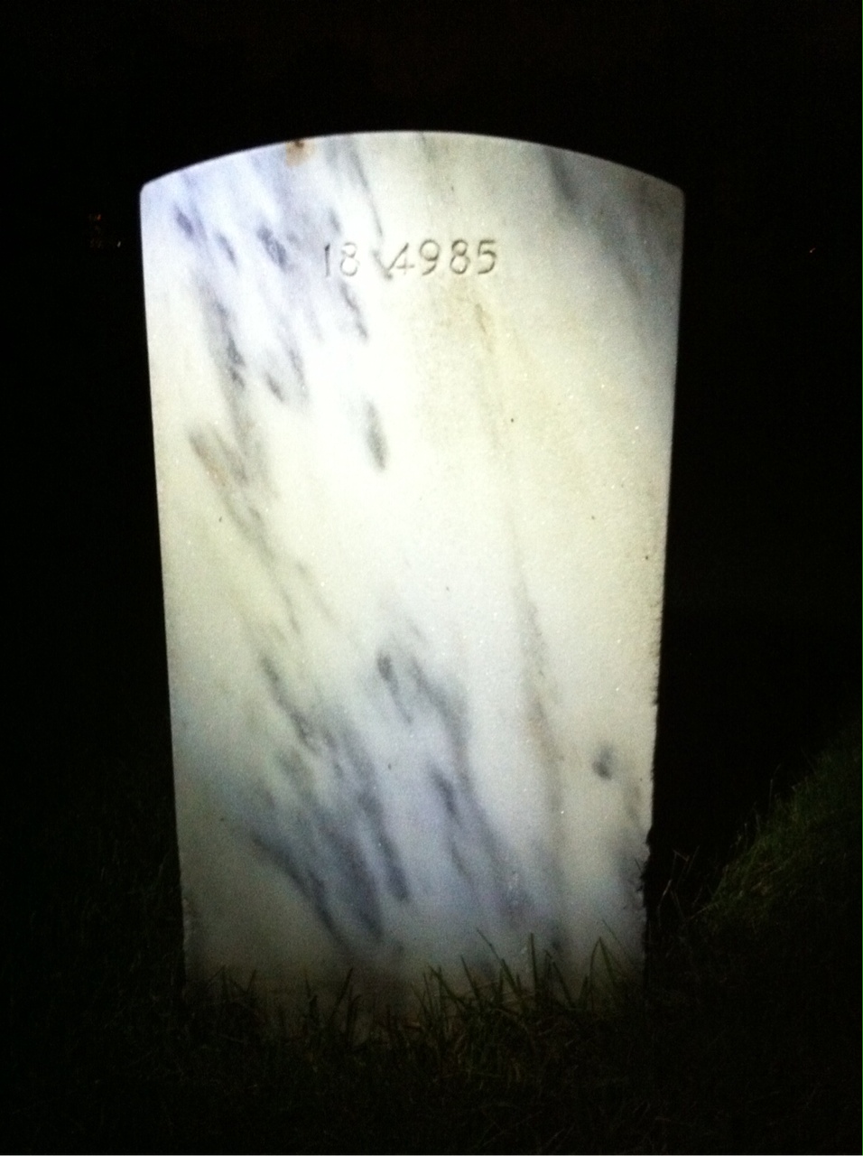 Back of headstone — John Moran