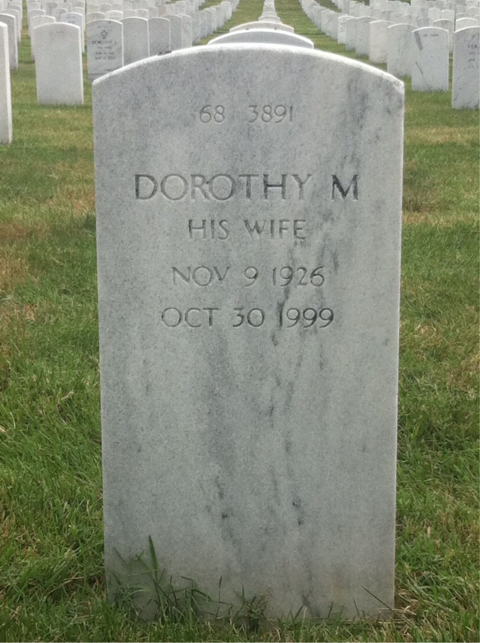 Back of headstone — Clarence Moore