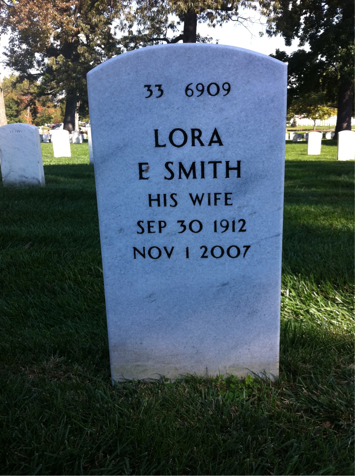 Back of headstone — Archie Hughes
