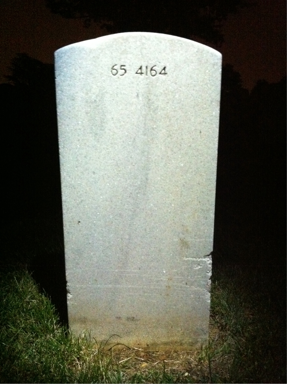 Back of headstone — Robert Mitterling