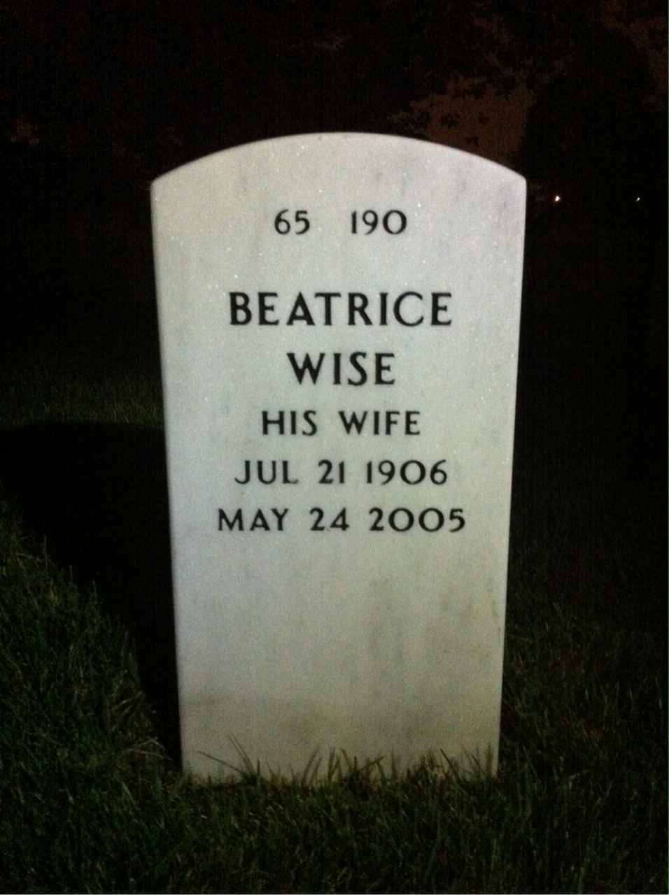 Back of headstone — Robert Blanchard
