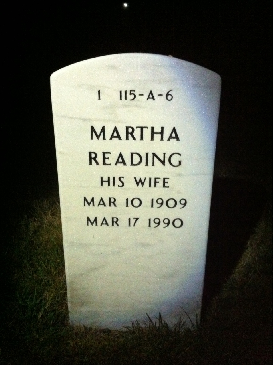 Back of headstone — Walter Kreamer