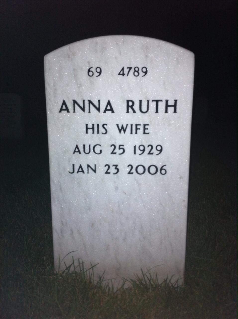 Back of headstone — Duane Berning