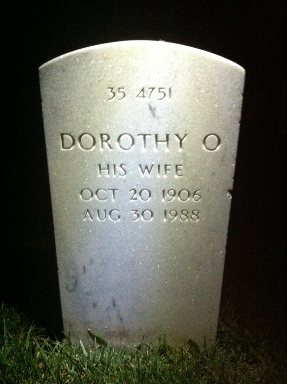 Back of headstone — Lemerton Crist