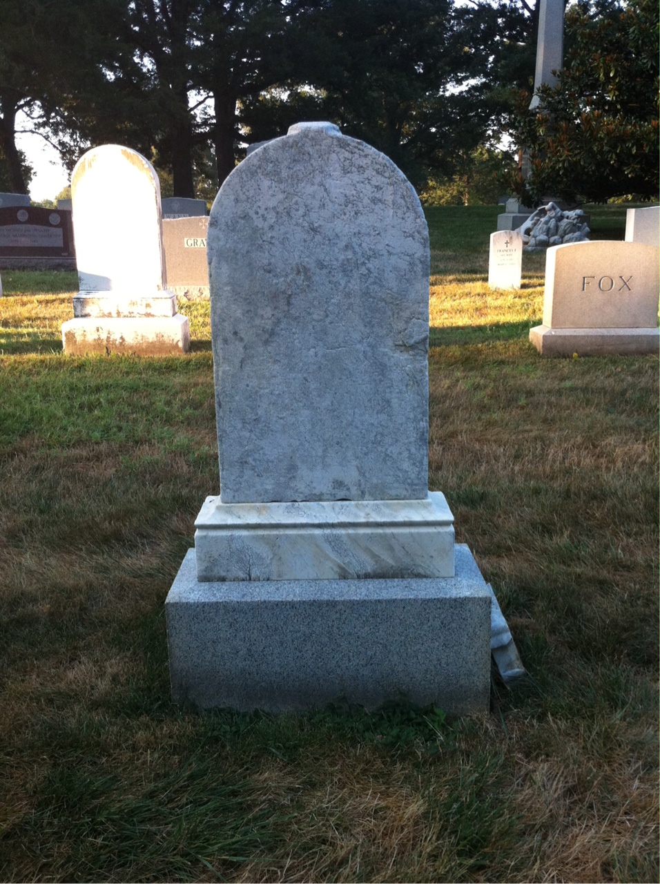 Back of headstone — Thomas Miller