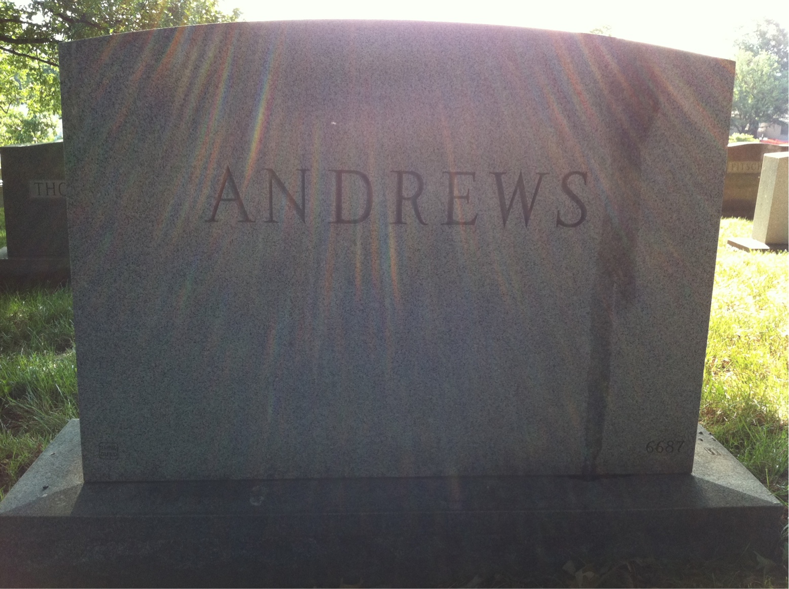 Back of headstone — Paul Andrews