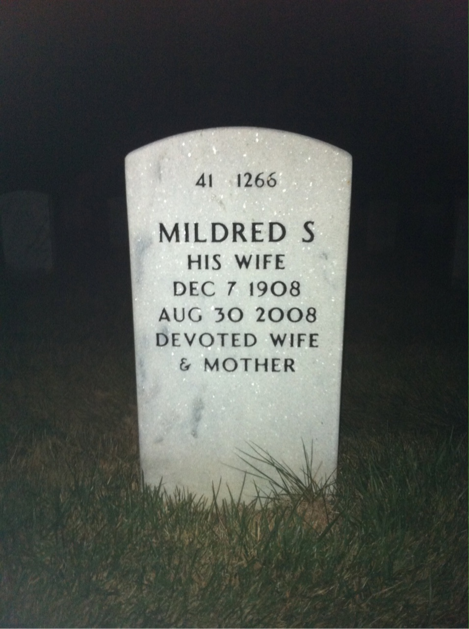 Back of headstone — Vincent Smith