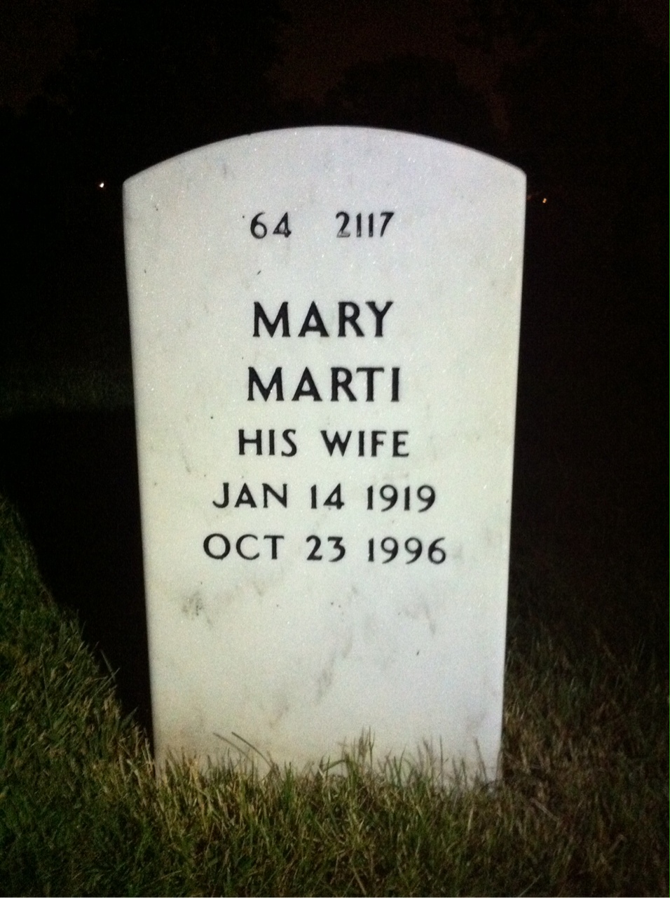 Back of headstone — D.A. Donald Prete