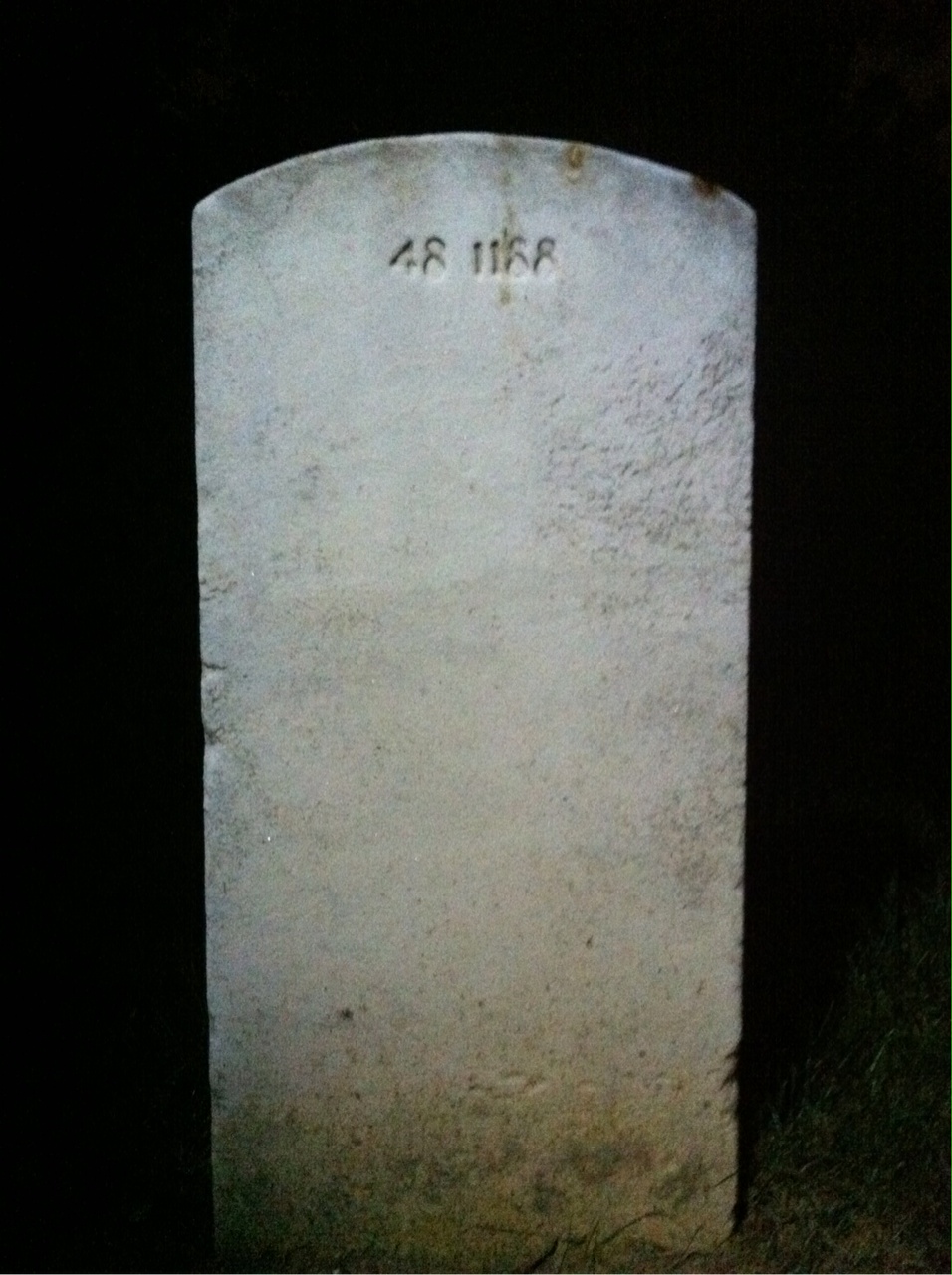 Back of headstone — James Austin