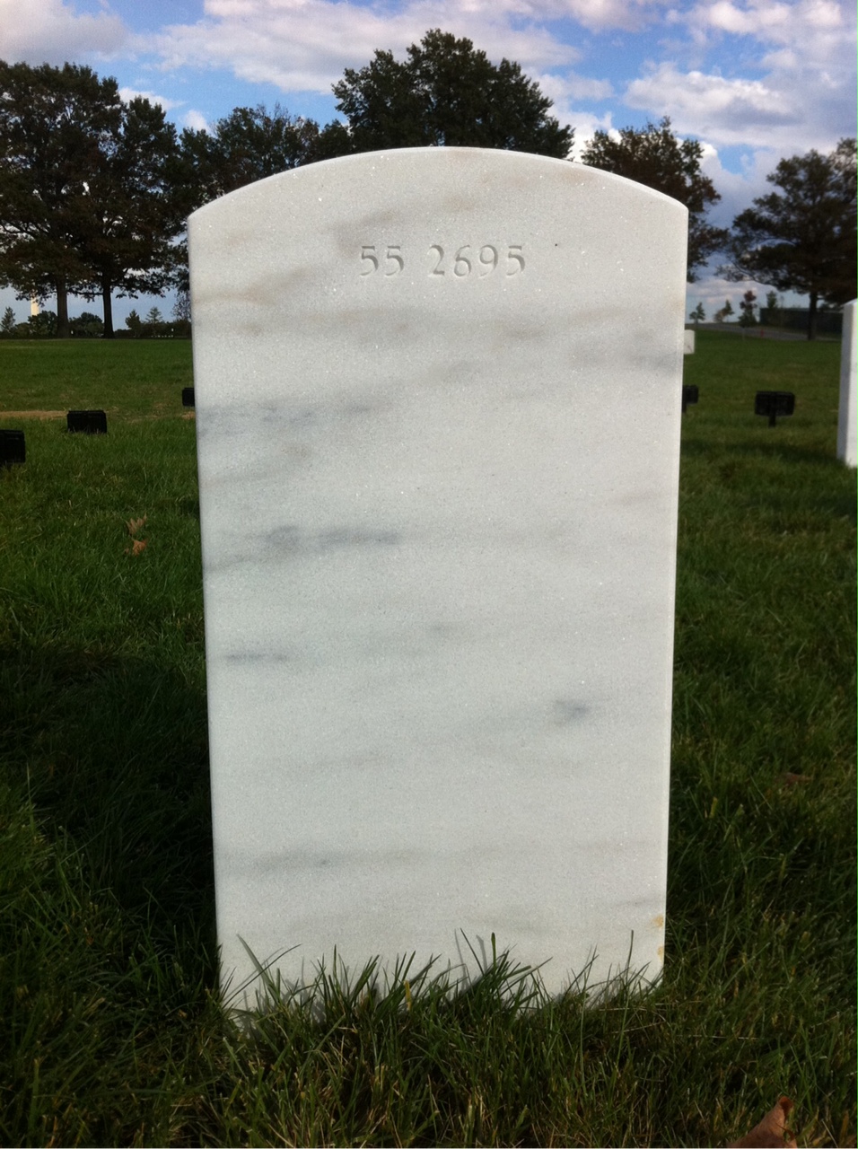 Back of headstone — William Carter Stone