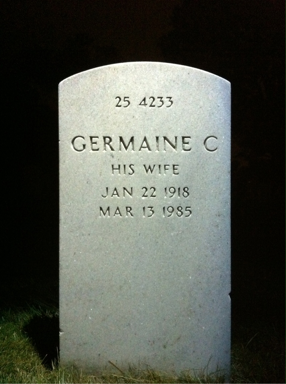 Back of headstone — Harold R Nelson