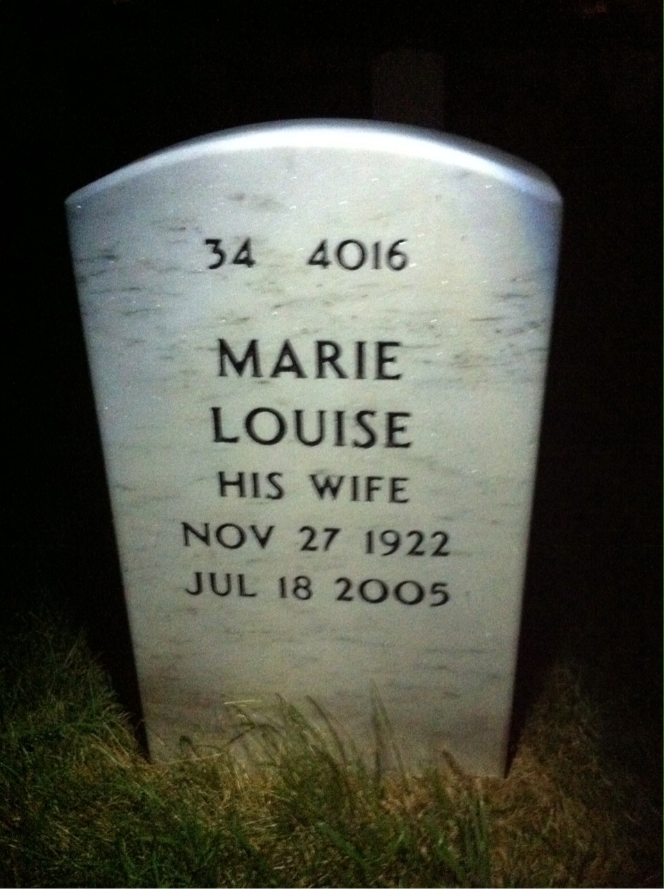 Back of headstone — Don Angle