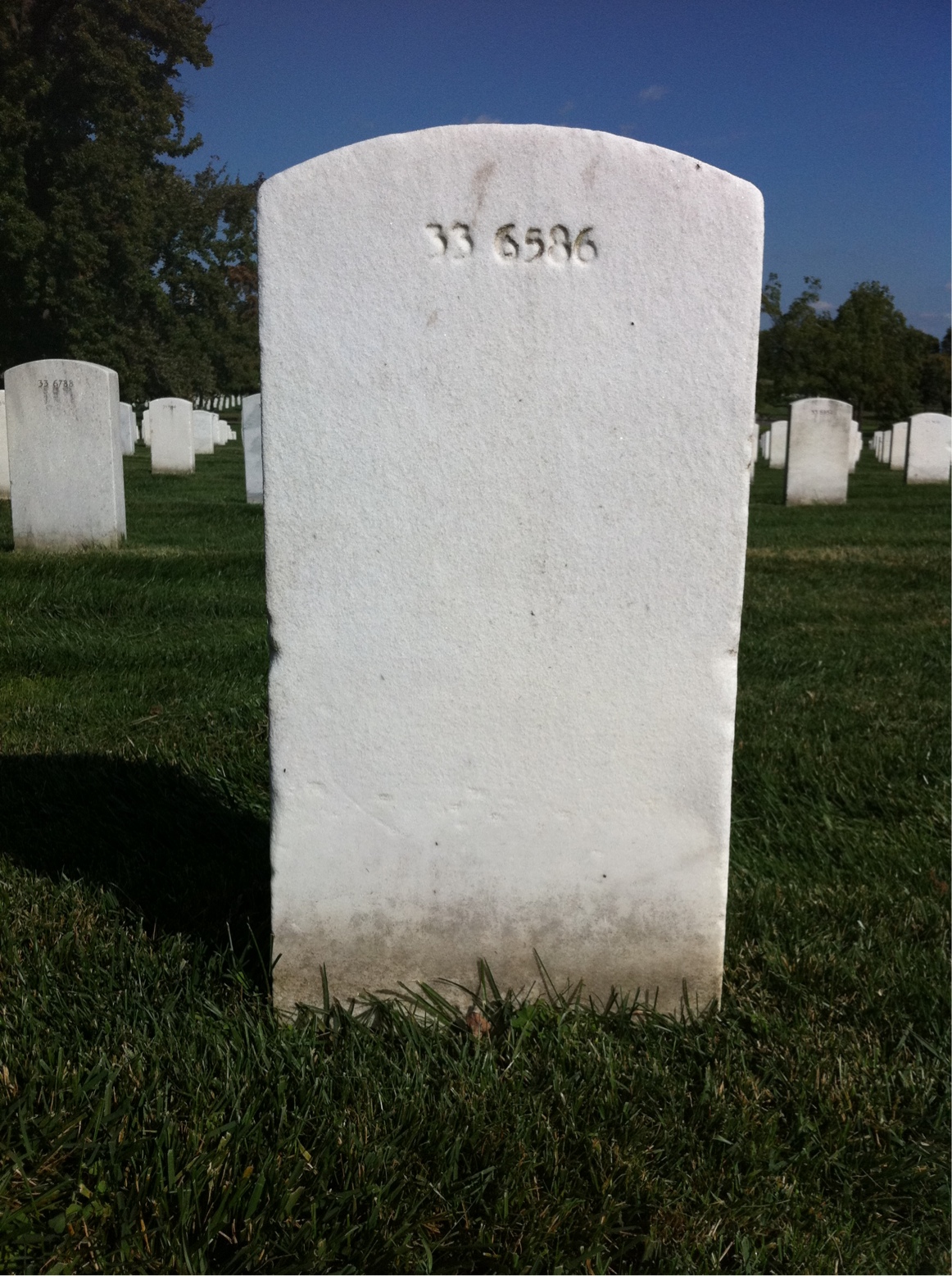 Back of headstone — Grover Moxley