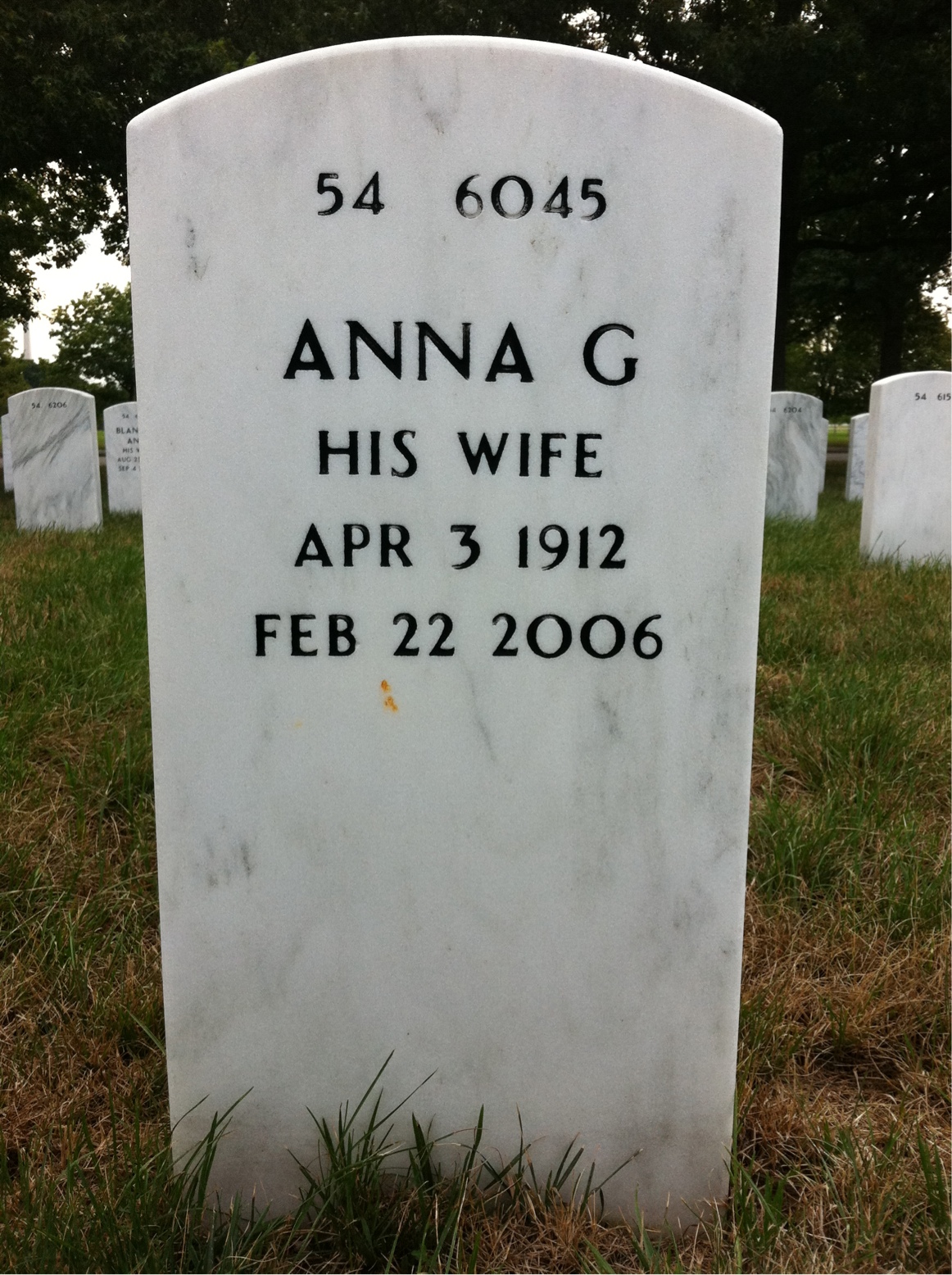 Back of headstone — Lawrence Leon