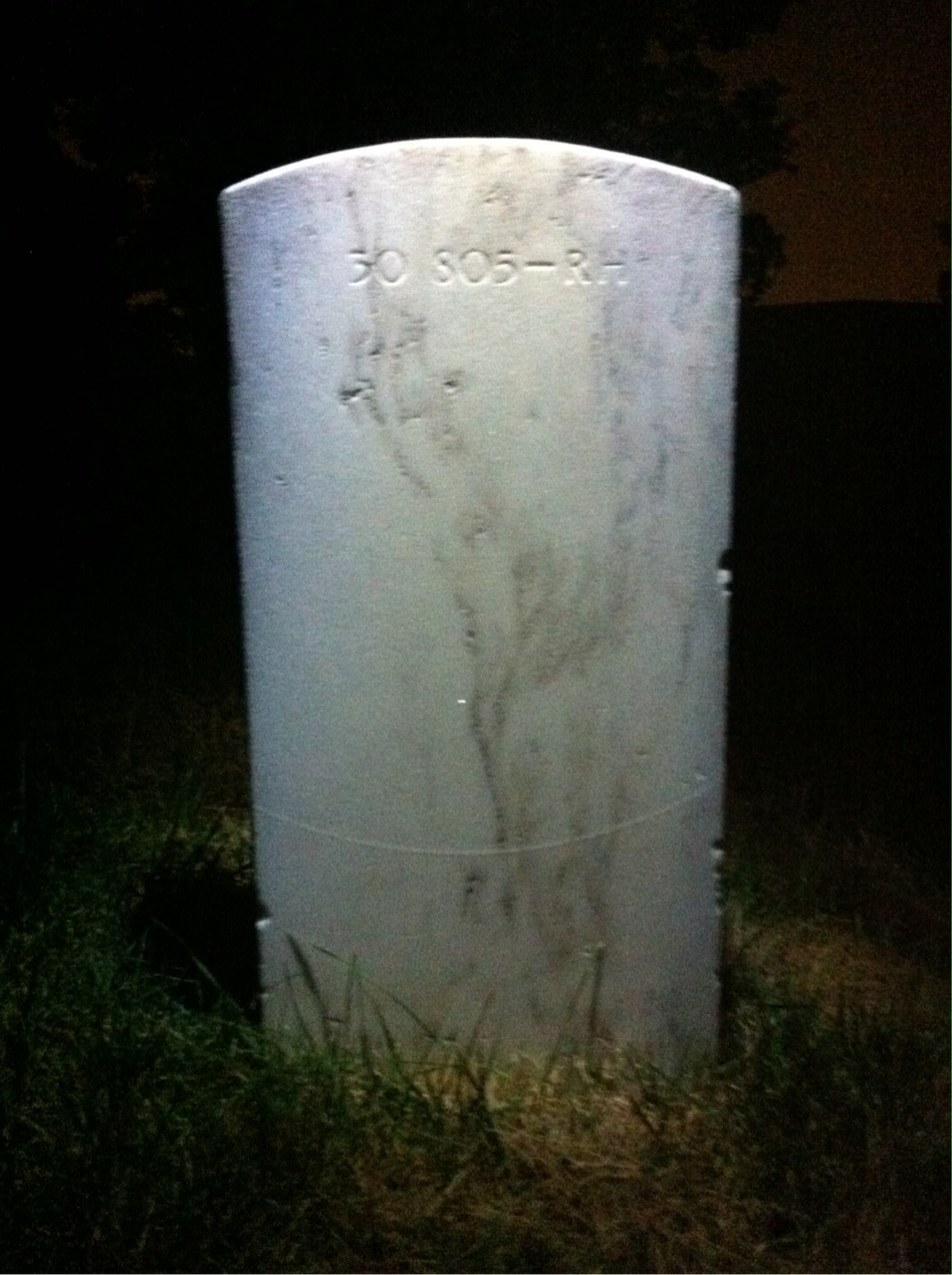 Back of headstone — Roy W Bruner
