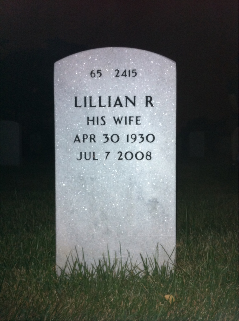 Back of headstone — Norman Labrie