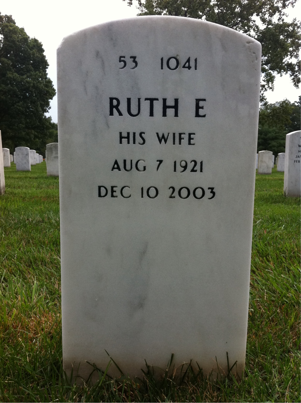 Back of headstone — Morgan Wilkinson