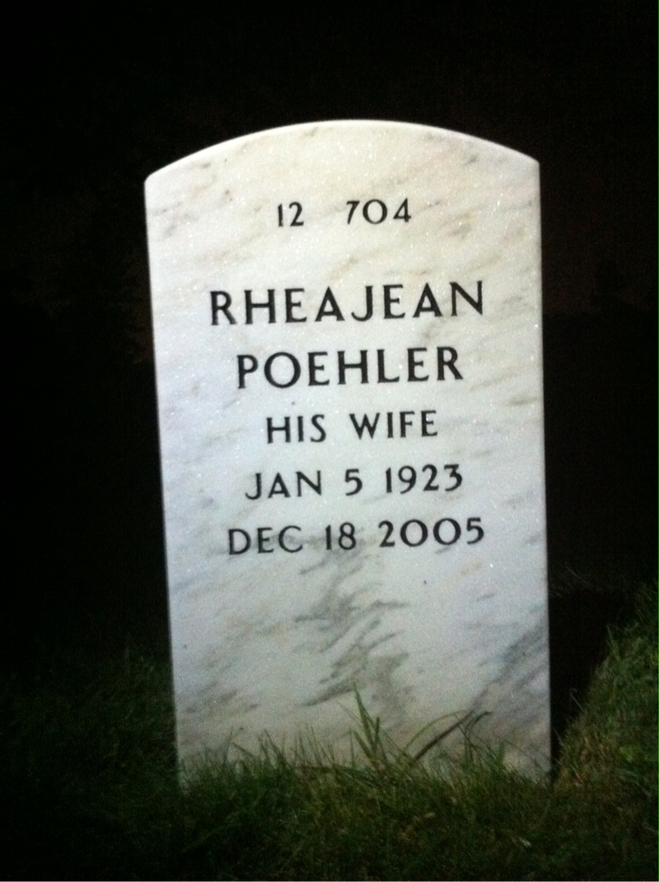 Back of headstone — Frank Redmon