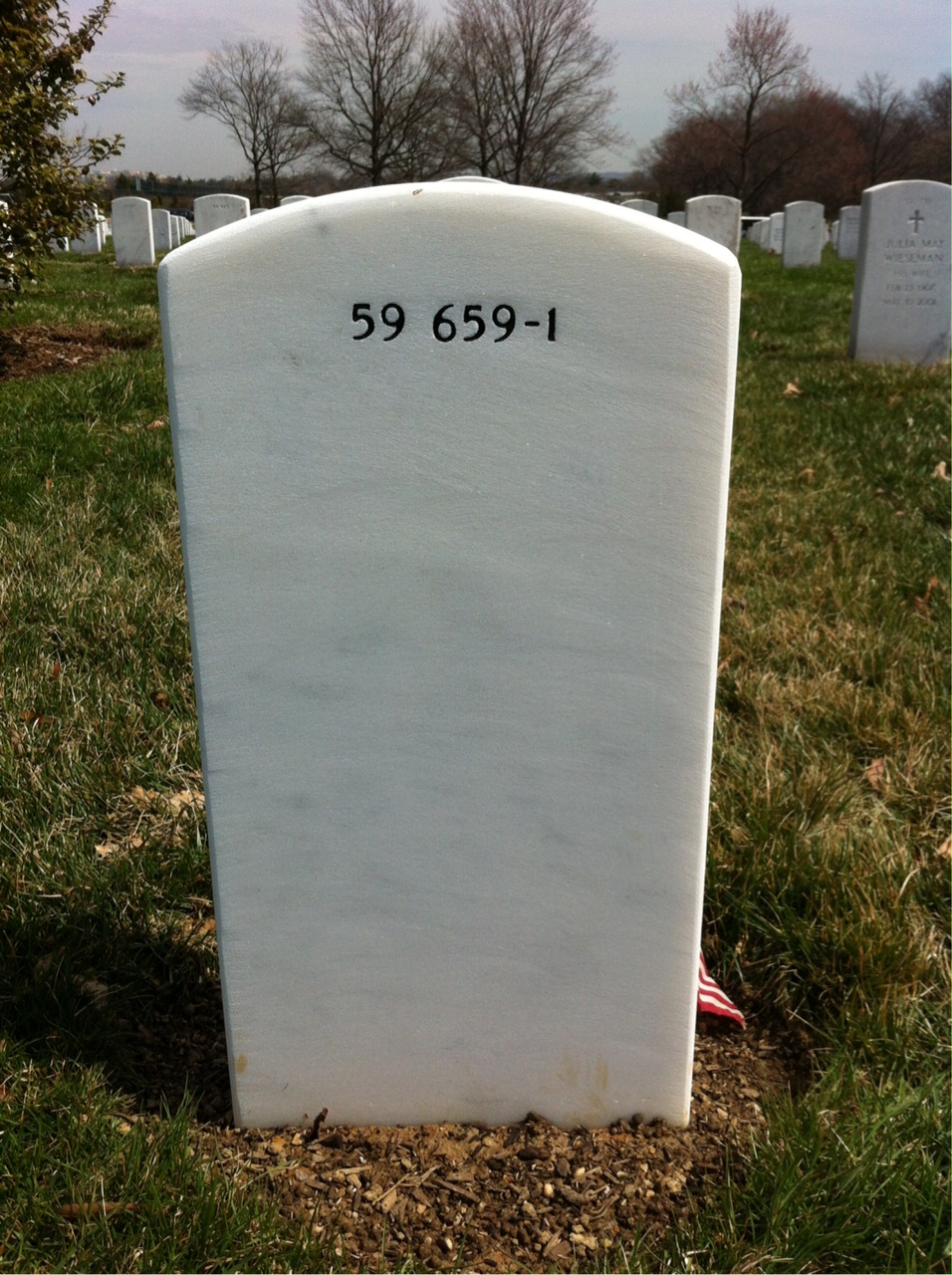 Back of headstone — Mark Alex Smith