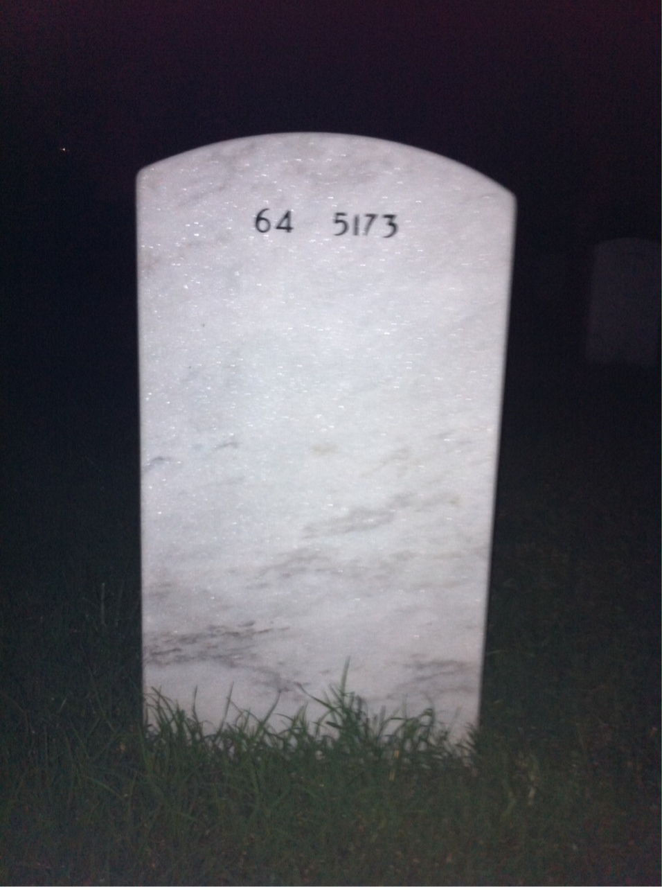 Back of headstone — Thomas Gamble