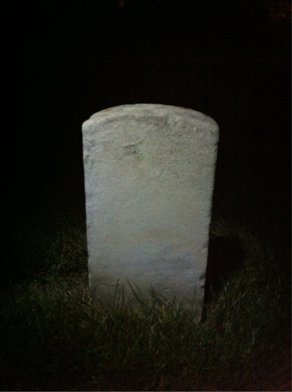 Back of headstone — John Myers