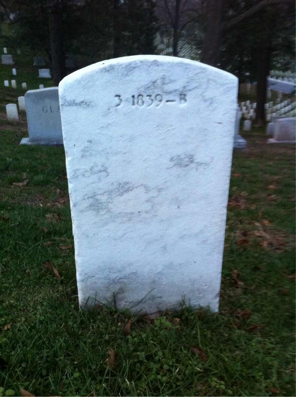 Back of headstone — Charles Ballou