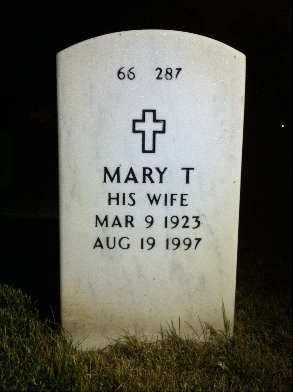 Back of headstone — George Farschman