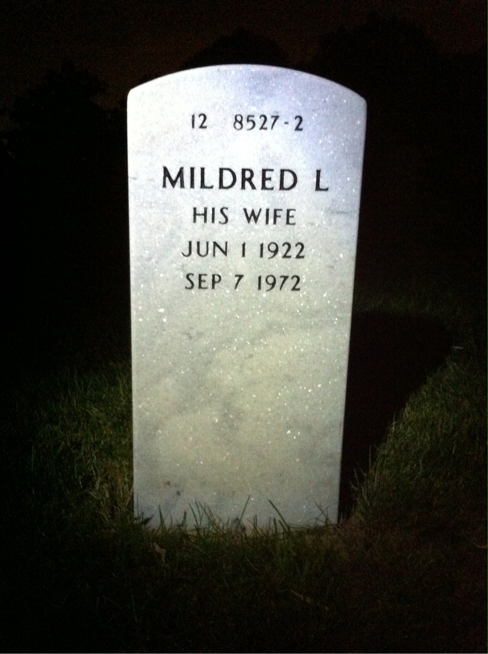 Back of headstone — Harold Harris
