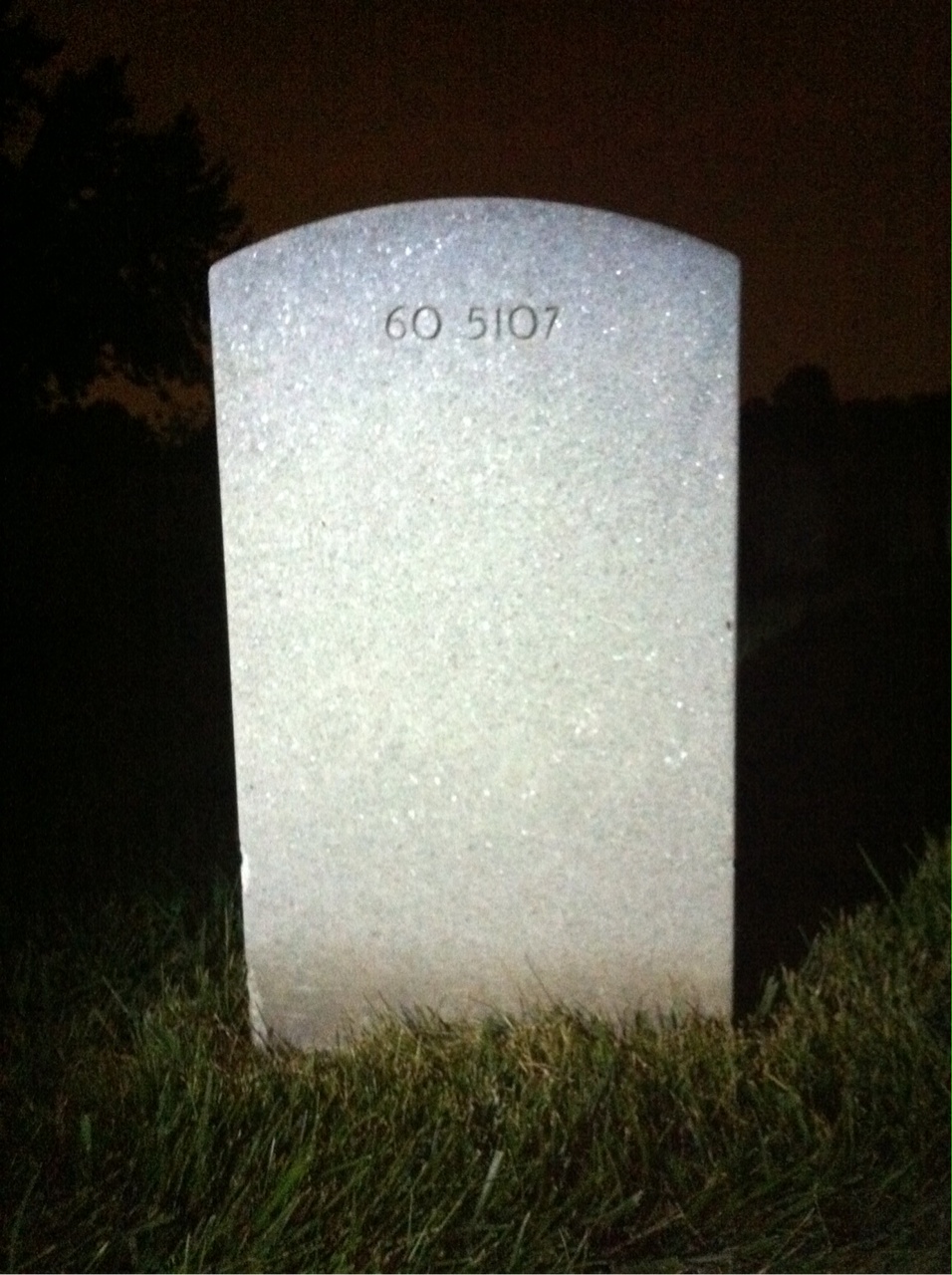 Back of headstone — James Asente