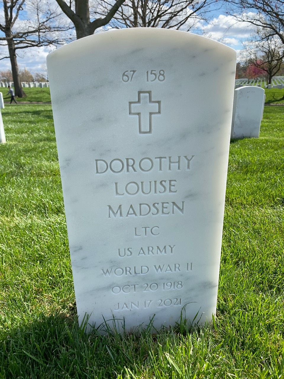 Back of headstone — Frederick G Madsen