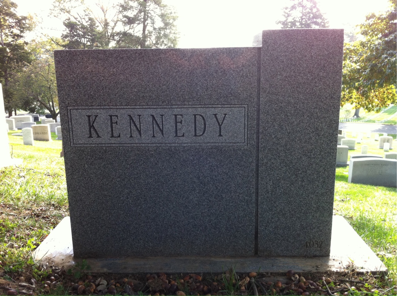 Back of headstone — Andrew J Kennedy