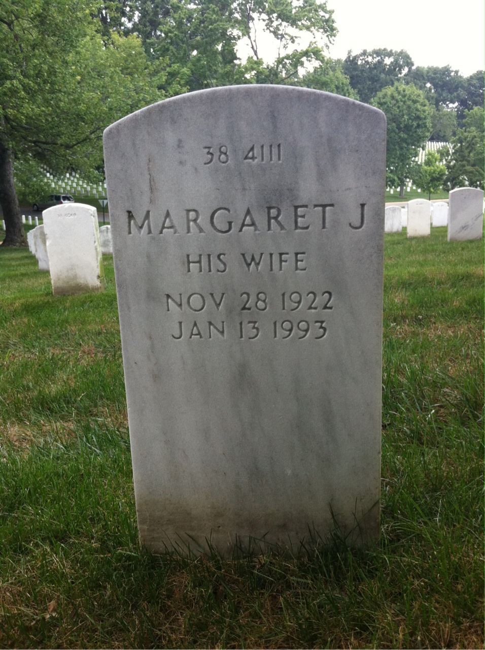 Back of headstone — Margaret Mikrut