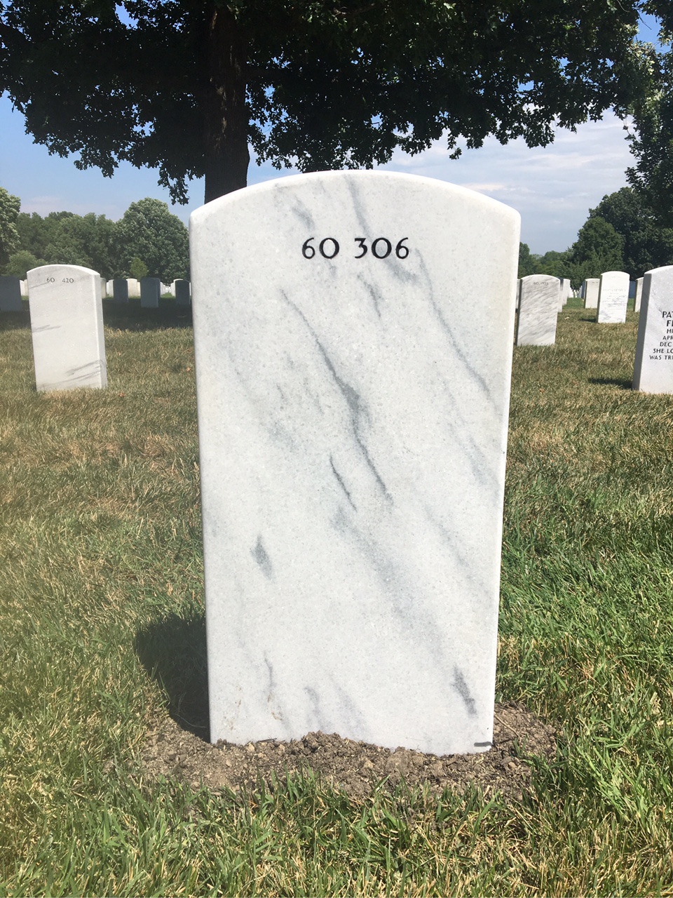 Back of headstone — Donald Peters