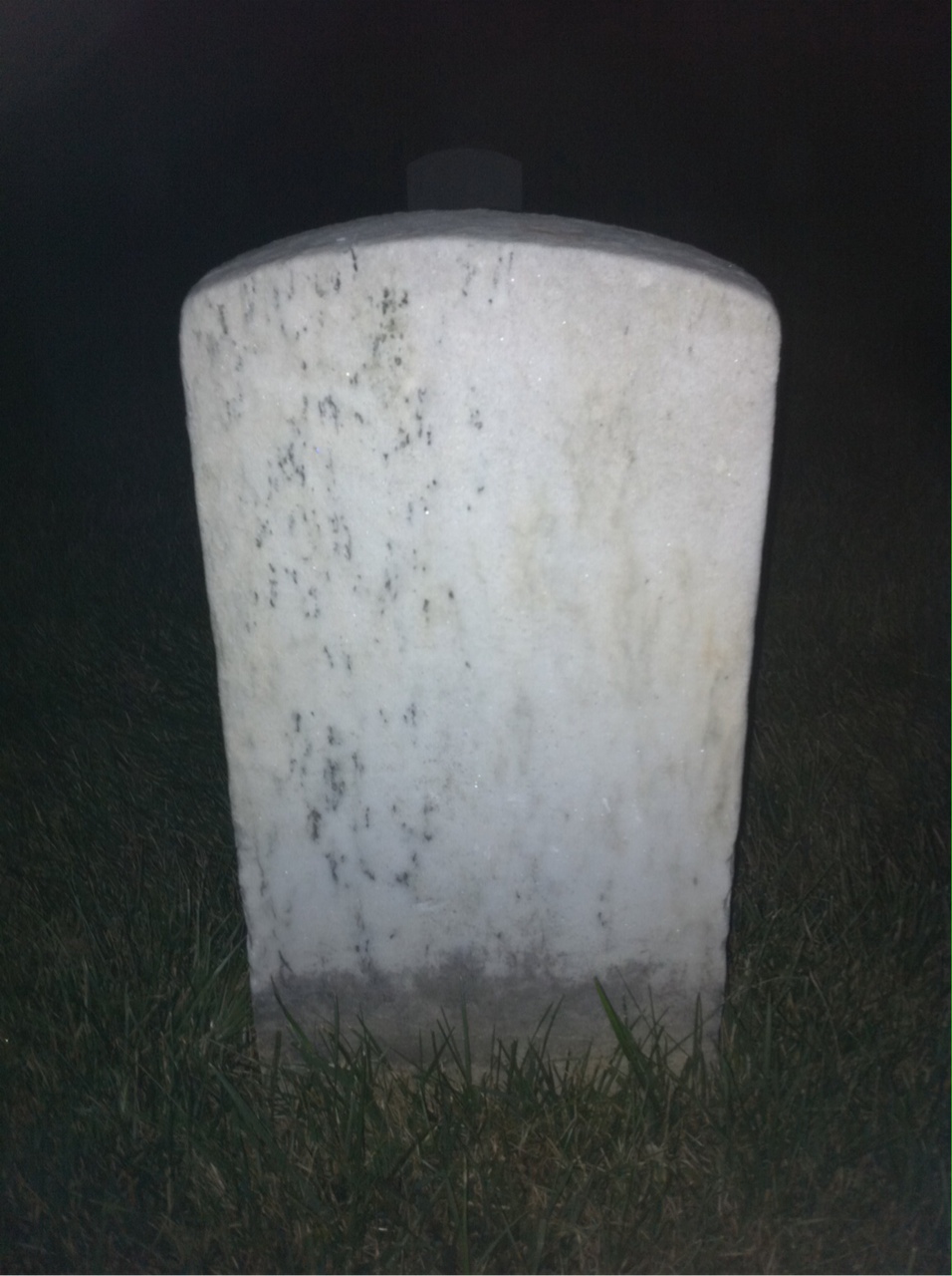 Back of headstone — William Moffitt