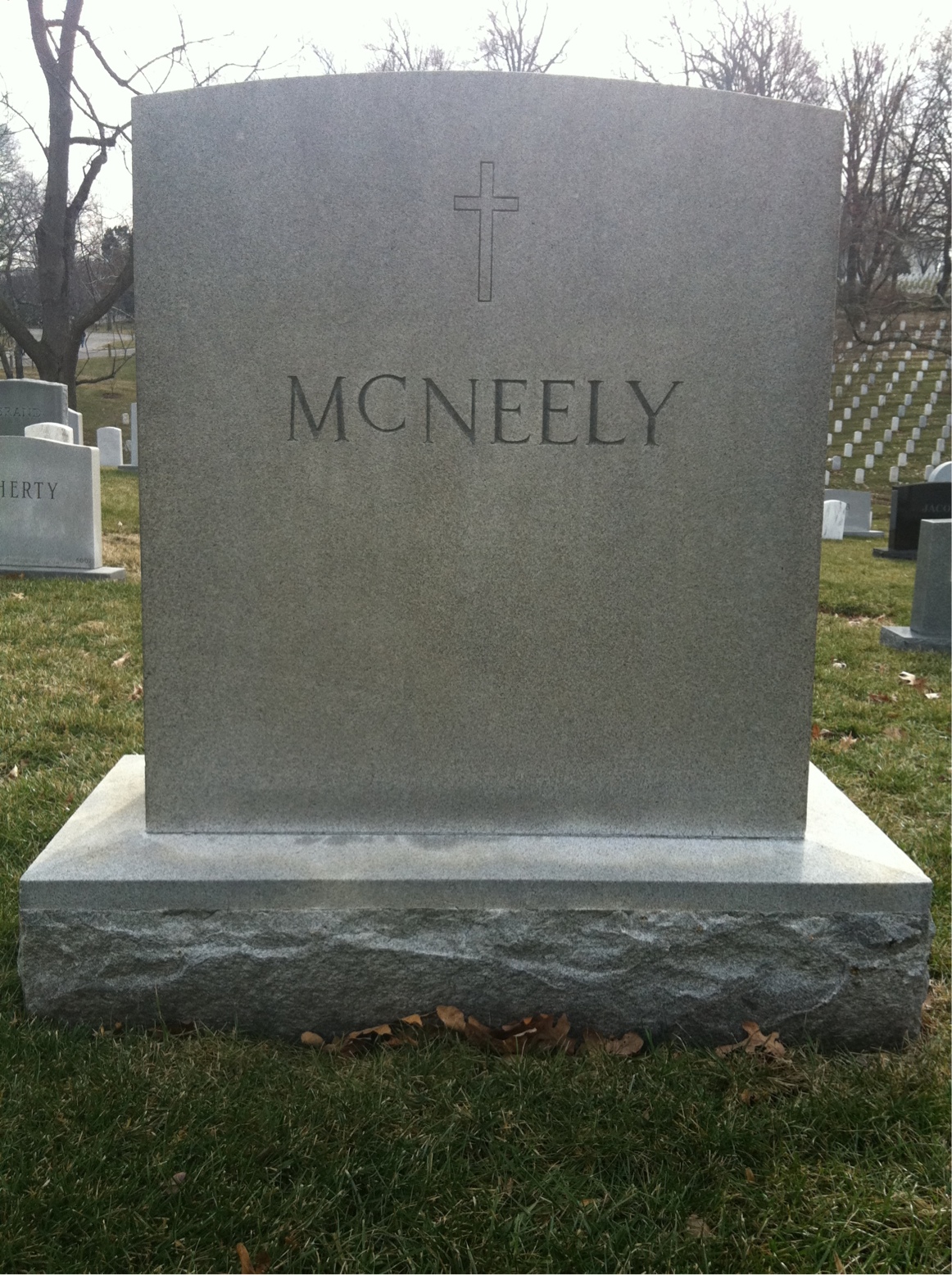 Back of headstone — Alma Mcneely
