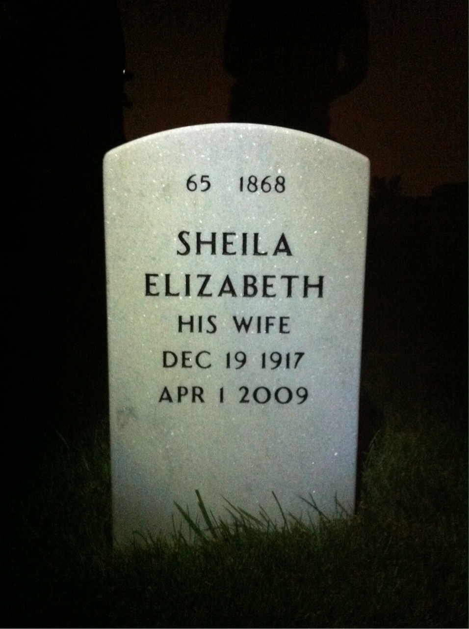 Back of headstone — Joseph Scorsone