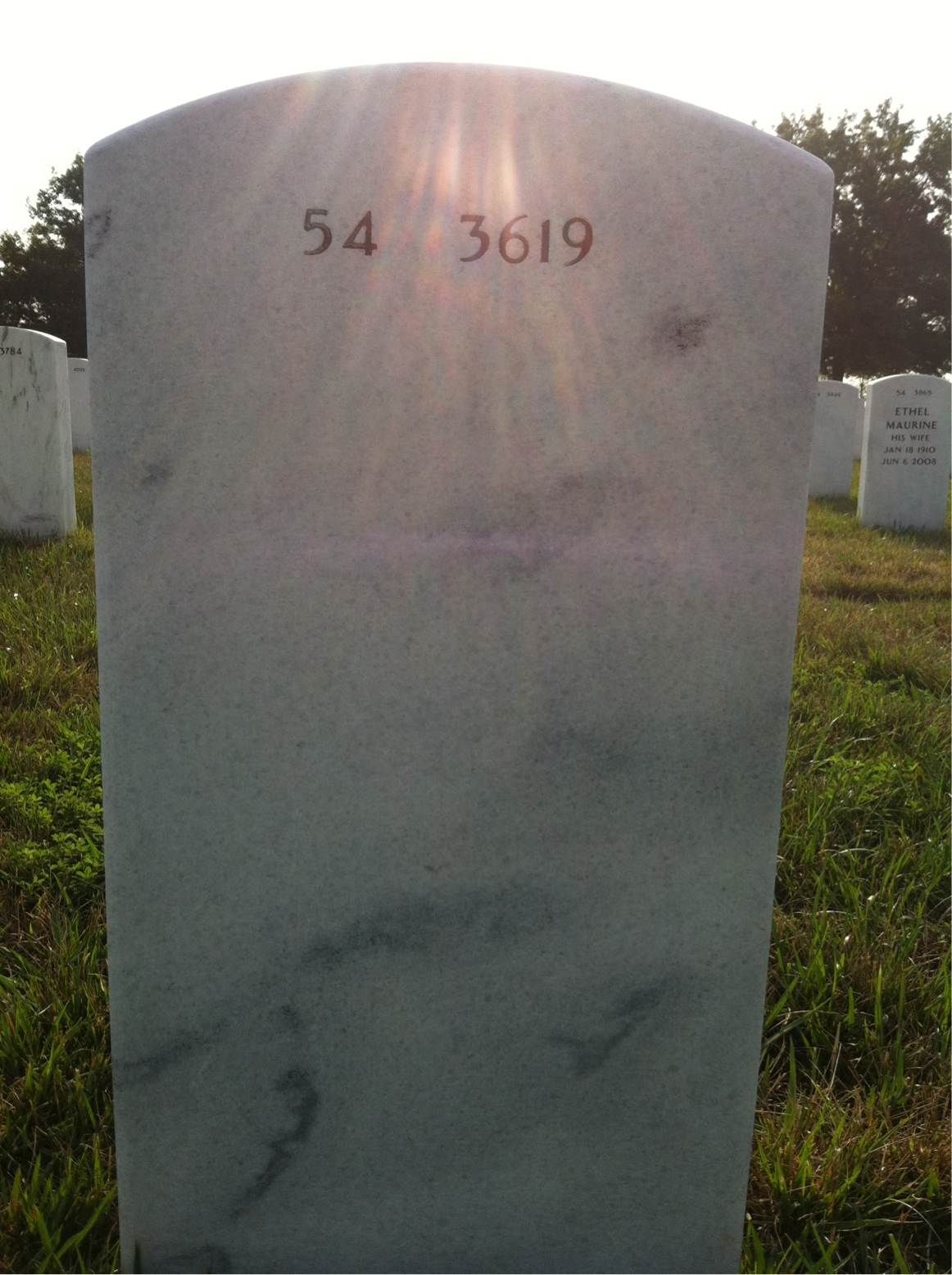 Back of headstone — Leonard Cormier