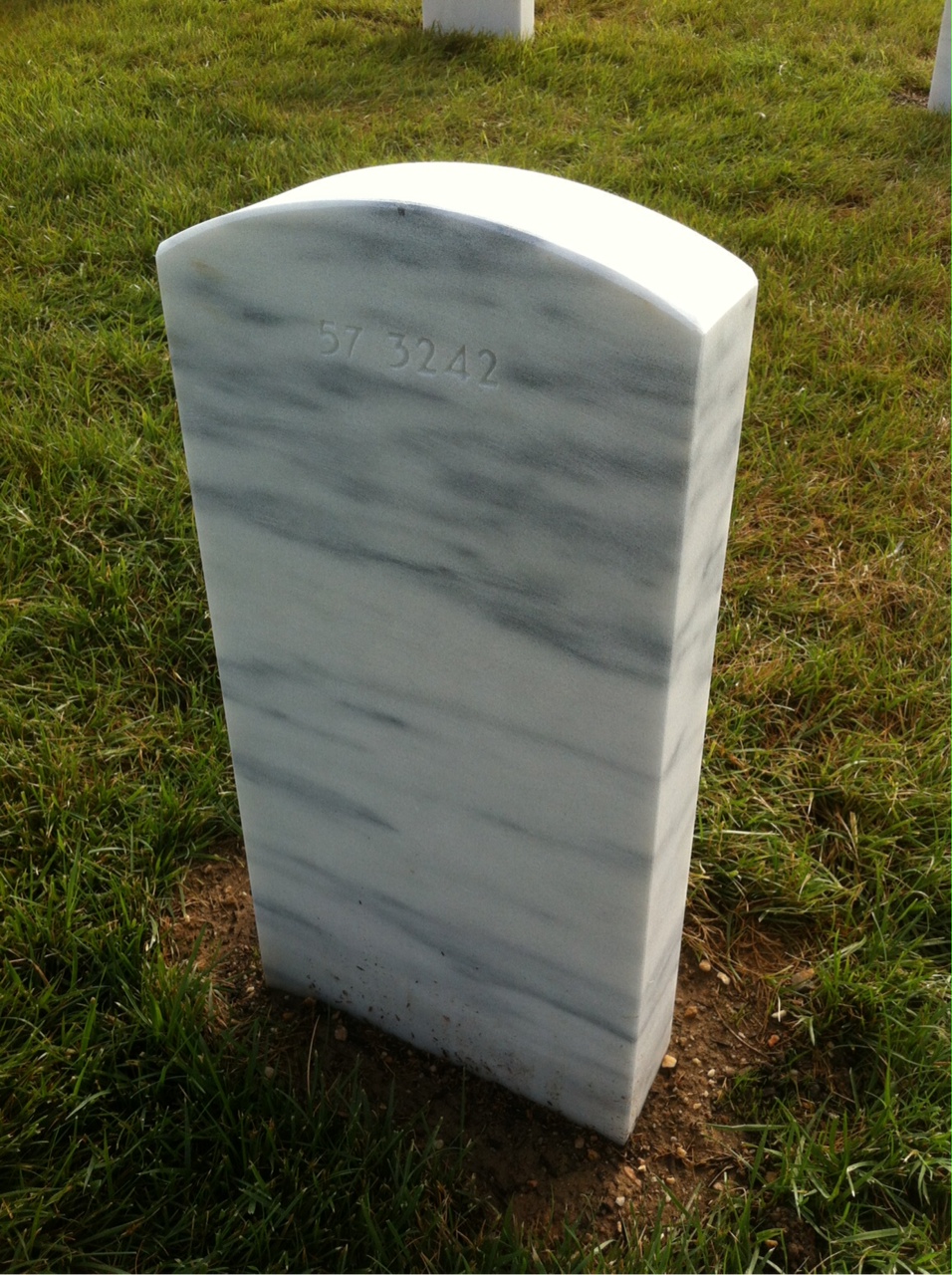 Back of headstone — Warren H Mercer