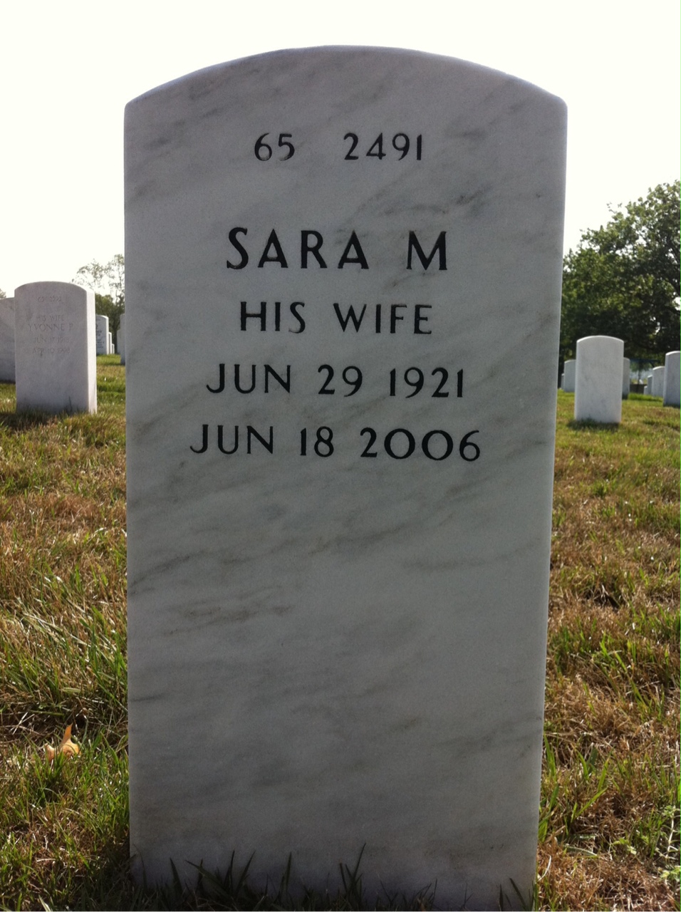 Back of headstone — Frank Mcfarland