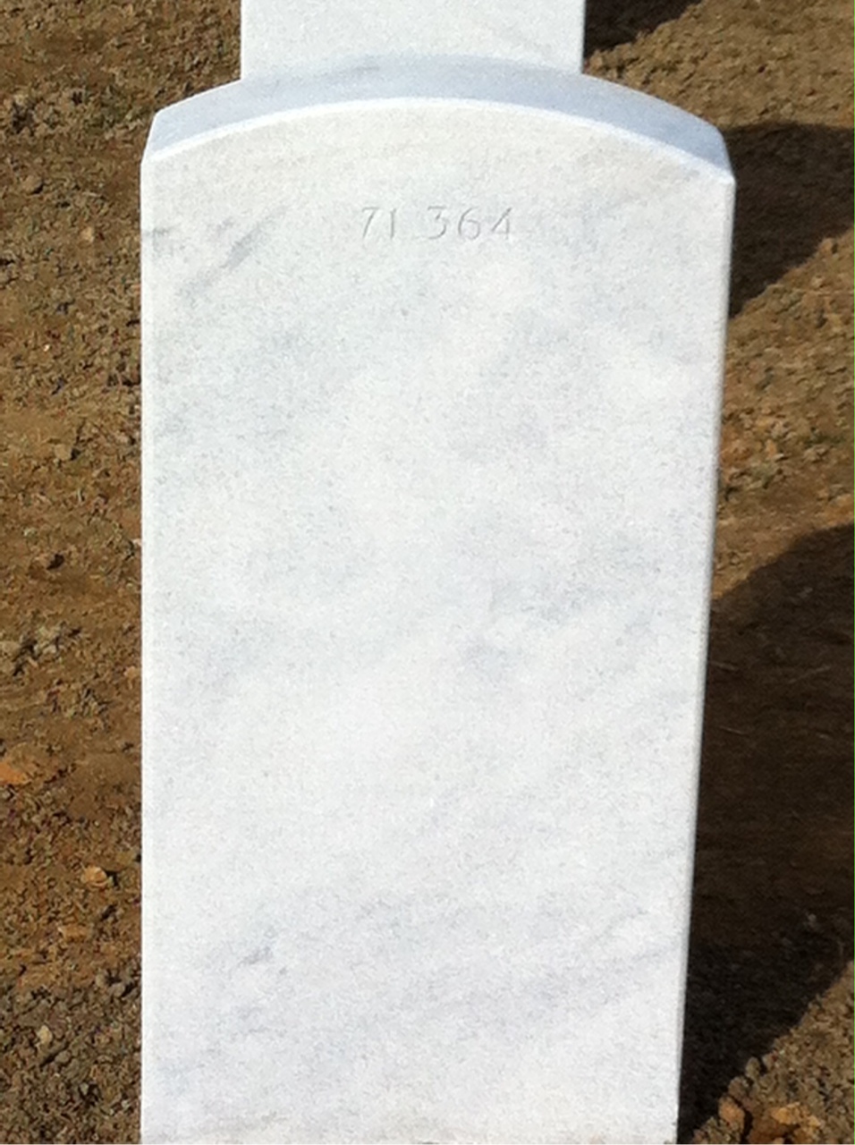 Back of headstone — Gary Mitchell