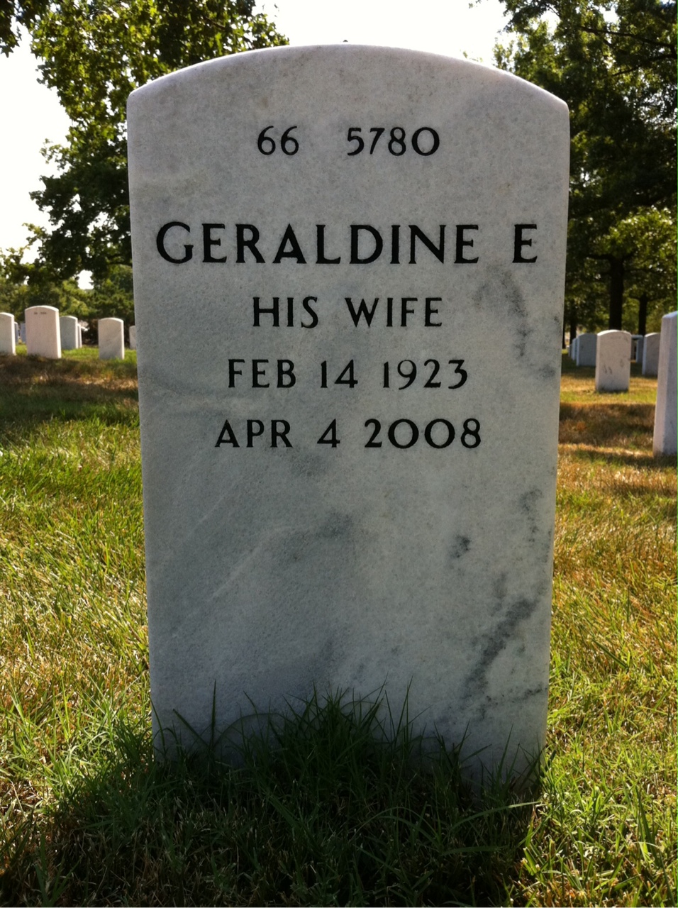 Back of headstone — George Brechbill