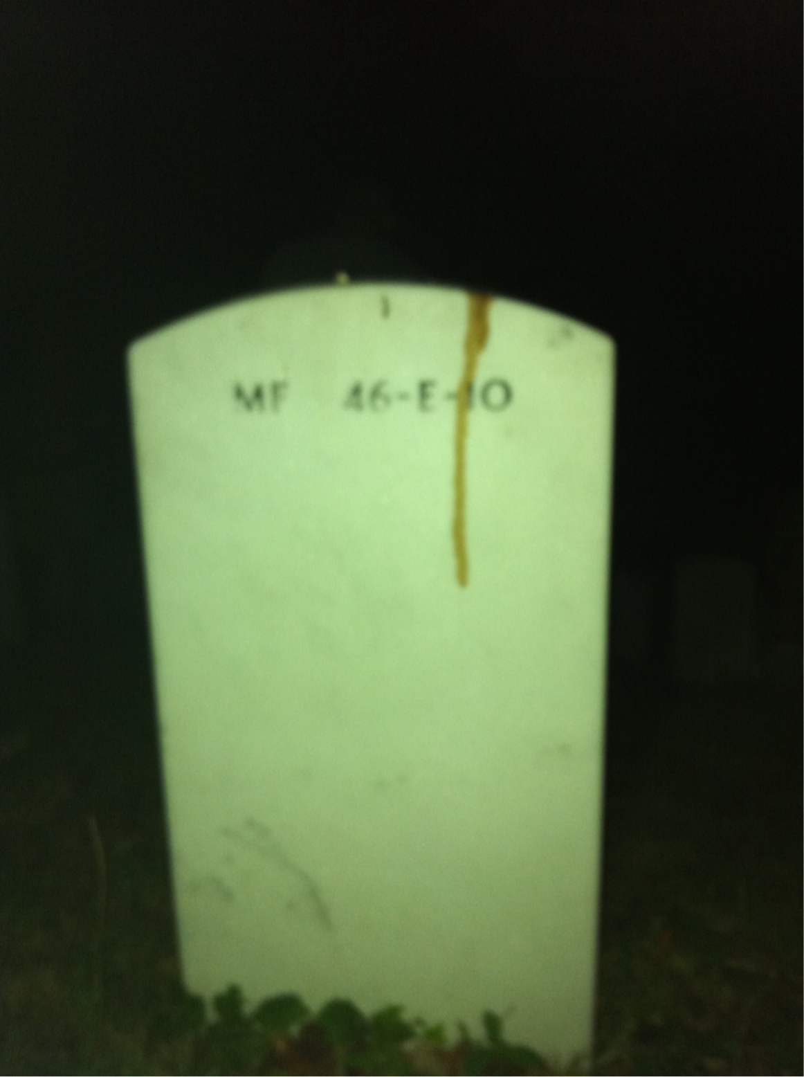 Back of headstone — Donald Adams