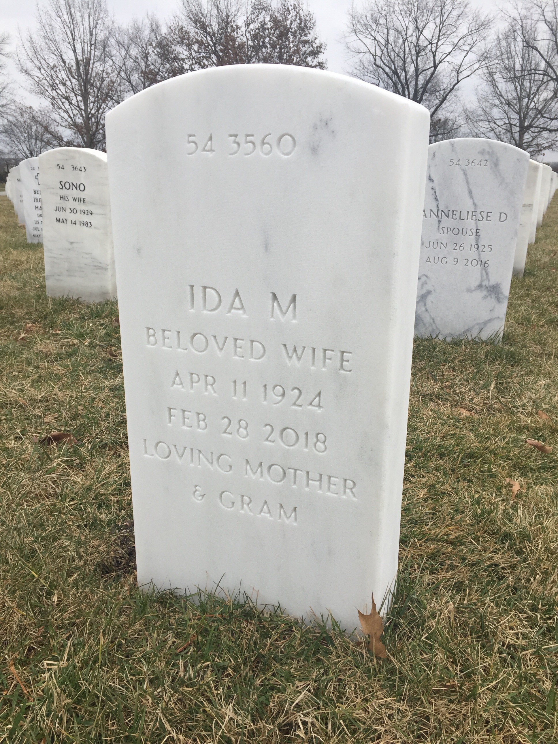 Back of headstone — Robert Messier
