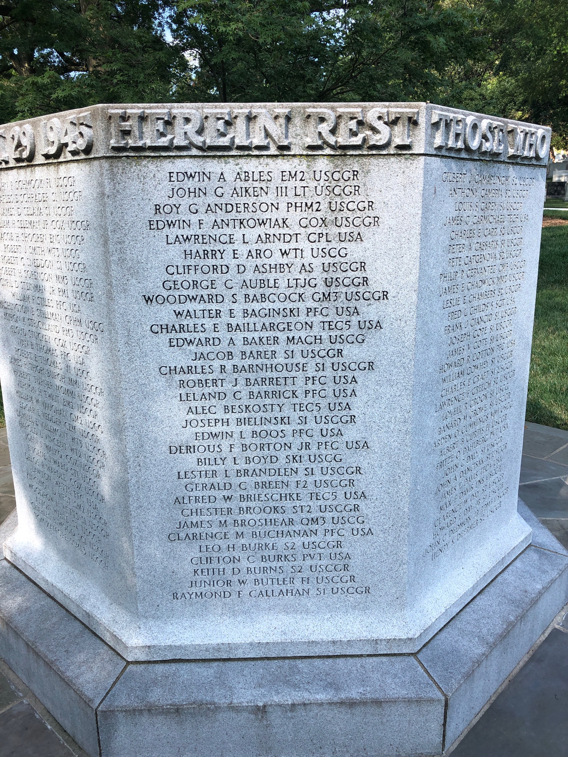 Back of headstone — Edwin Ables
