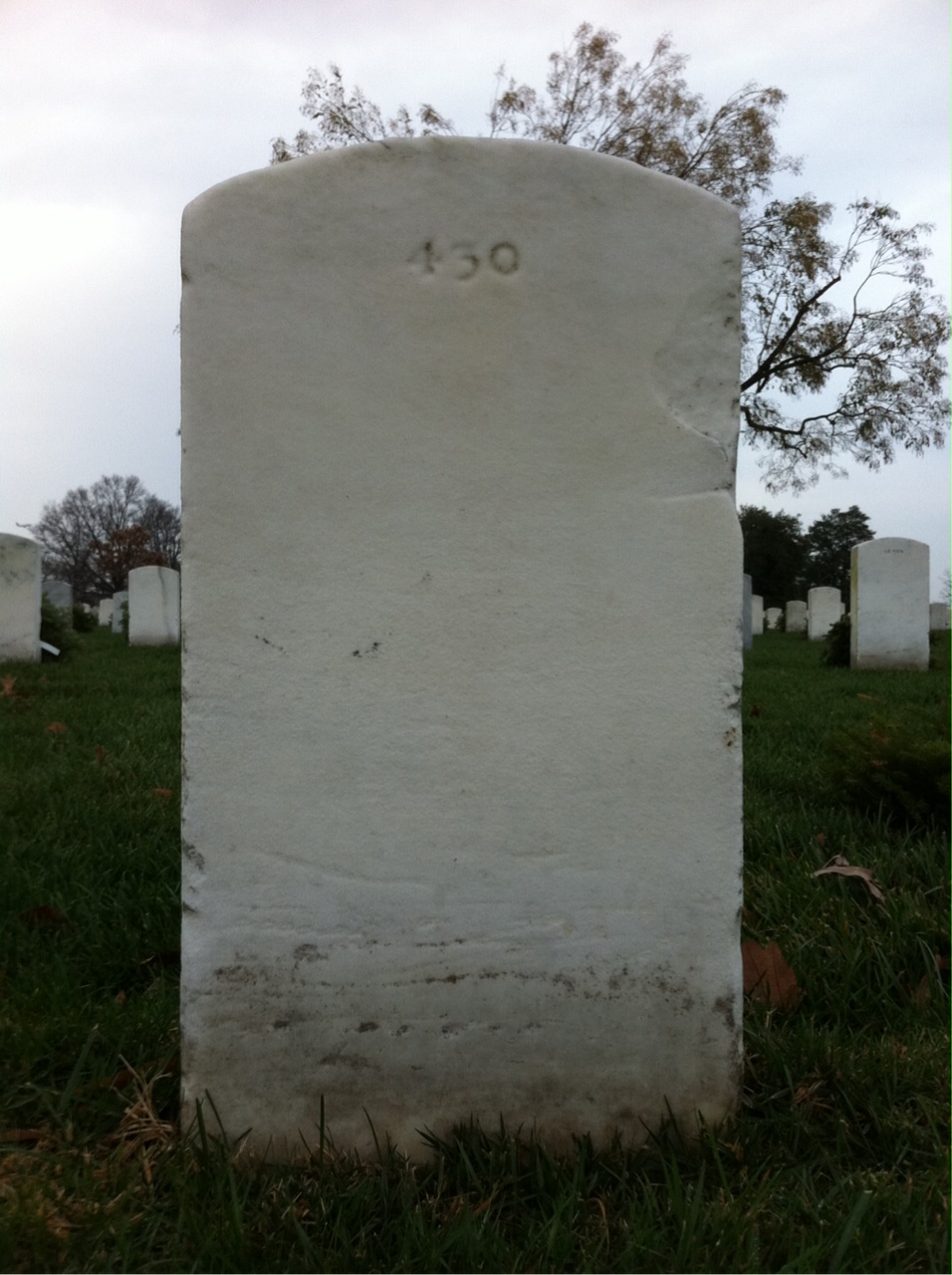 Back of headstone — Thomas Moss