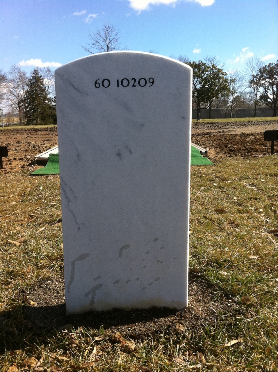 Back of headstone — Scott Edward Dickinson