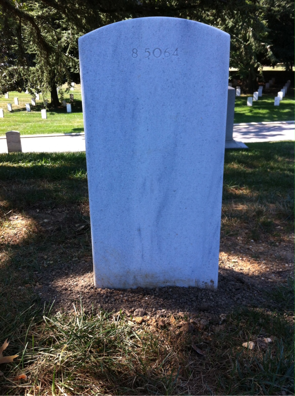Back of headstone — William Brackett