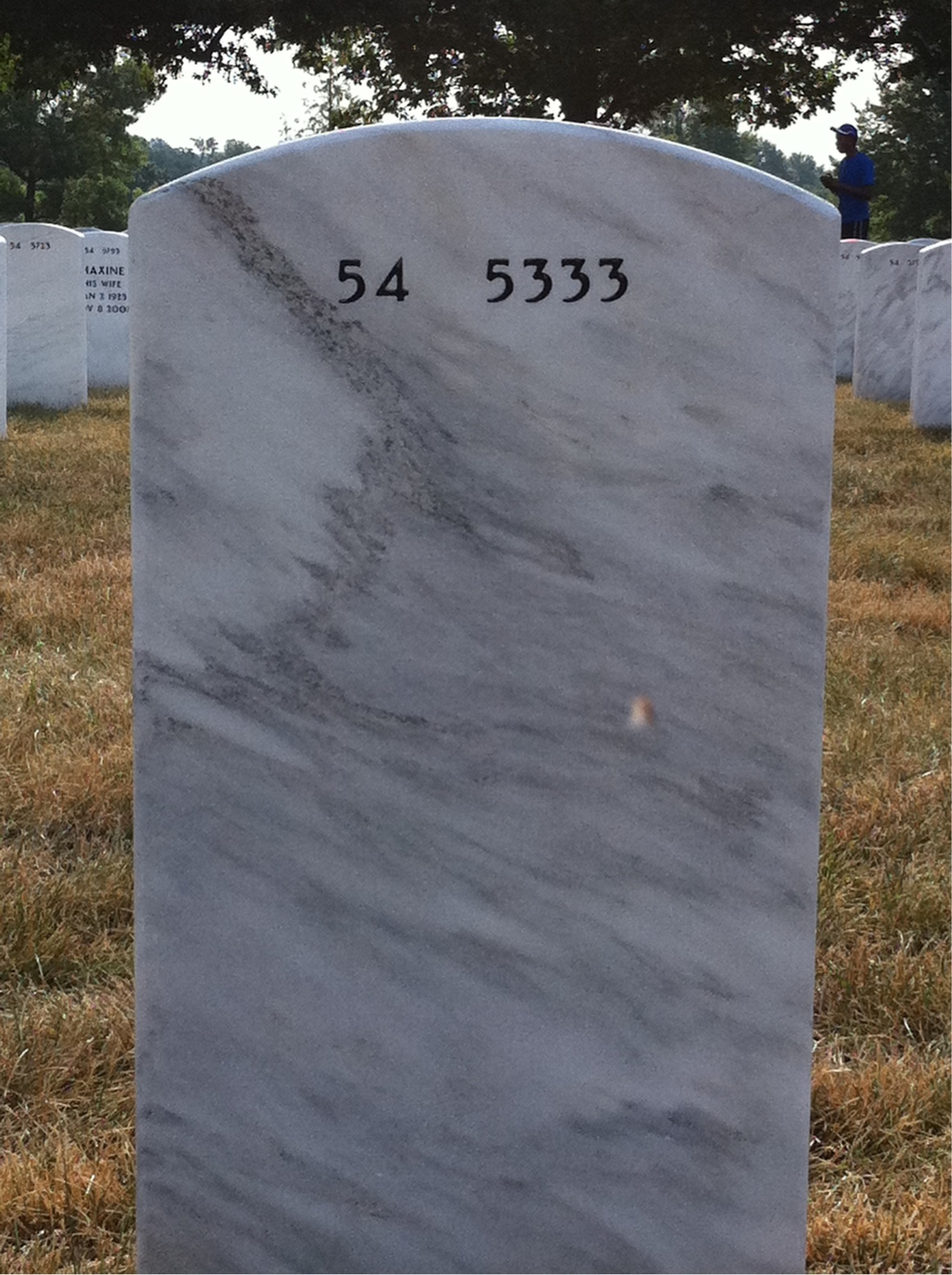 Back of headstone — Robert Hines