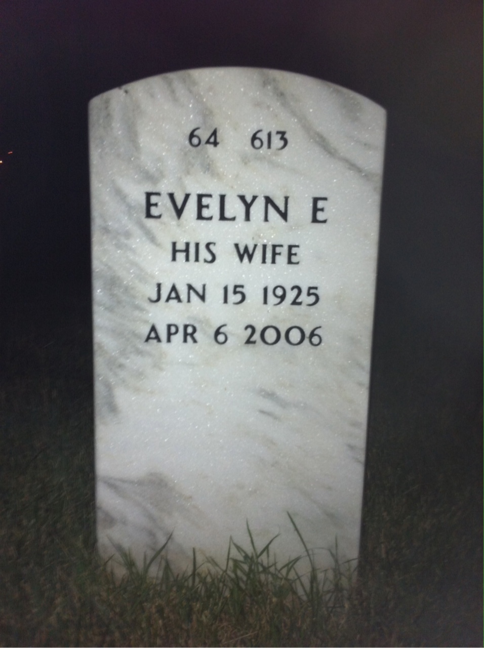 Back of headstone — Gordon Hale